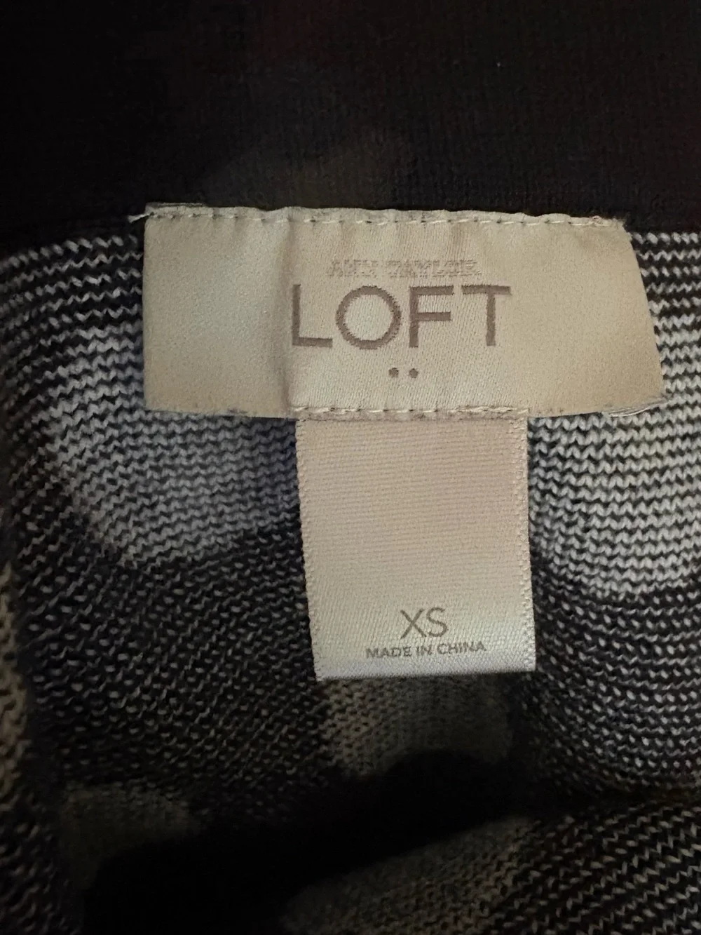Ann Taylor The Loft Black and White Polka Dot Mini Pencil Pull On Knit Skirt
